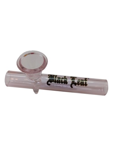 Pipe en Verre Shotgun Black Leaf Rose 10cm Pipe en Verre Shotgun Black Leaf Rose 10cm